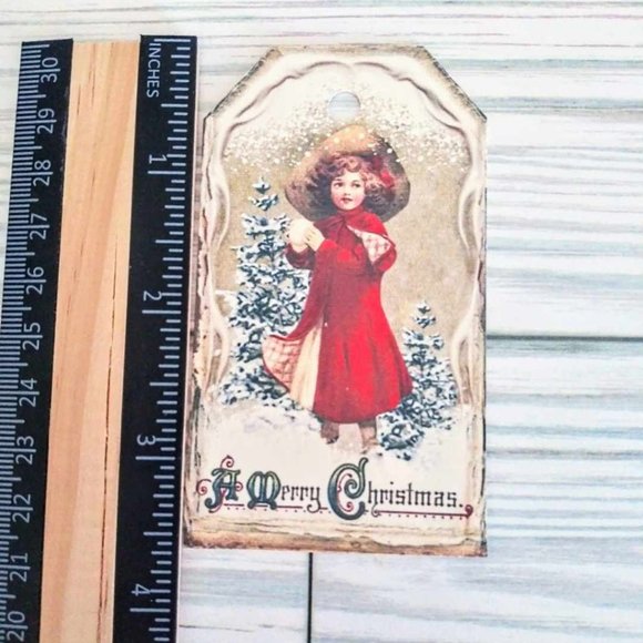 12 Pc Set! Large Victorian Christmas Gift Tags - Picture 4 of 6